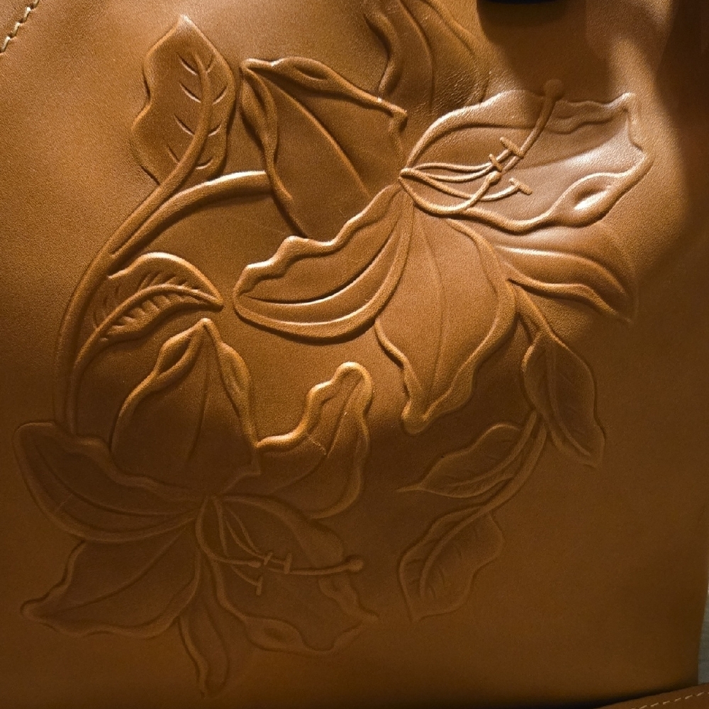 Patricia Nash Tan Floral-Embossed Tote - Picture 2 of 15